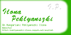 ilona peklyanszki business card